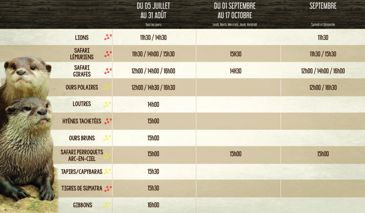 horaires de goûter du parc zoologique CERZA Normandie